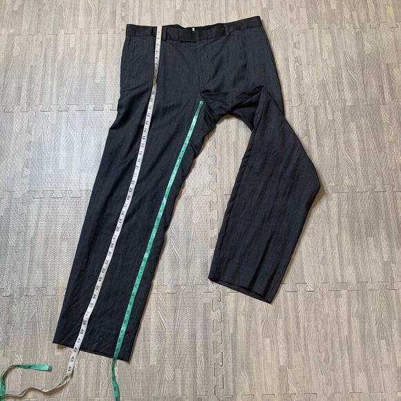 Hugo Boss Pants Mens 36 Grey Wool Flat Front Business Formal Dress Trousers - Picture 6 of 13